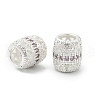 Brass Micro Pave Cubic Zirconia European Beads KK-P297-05S-2