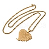 Hummingbird Heart 304 Stainless Steel Those We Love Dont Go Away Pendant Necklaces for Women and Men NJEW-F324-02G-2