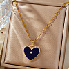 Elegant Fashionable Brass Micro Pave Clear Shiny Cubic Zirconia Heart Necklaces for Daily Wear HK4555-2-1