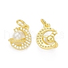 Rack Plating Brass Micro Pave Clear Cubic Zirconia Charms KK-C011-55G-1