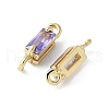 Brass Pave Cubic Zirconia Connector Charms KK-F892-53G-11-2