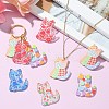 15Pcs 5 Colors Transparent Acrylic Pendant ENAM-SZ0004-28-6