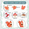 SUNNYCLUE 24Pcs 4 Styles Autumn Opaque Animal Resin Cabochons RESI-SC0002-87-2
