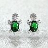 Tortoise Zinc Alloy Cubic Zirconia Stud Earrings WG8EE25-07-1
