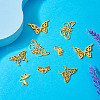 12Pcs 6 Styles 201 & 304 Stainless Steel & Stainless Steel Connector Charms STAS-TA0001-86-16