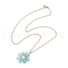 Glass & Glass Pearl Beads Pendants Necklaces for Women NJEW-MZ00106-5