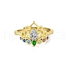 Adjustable Brass Micro Pave Cubic Zirconia Finger Rings for Women PW-WGAFAAF-02-1