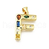 Brass Micro Pave Clear Cubic Zirconia Pendants KK-G521-01G-F-01-1