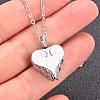 Women's Stainless Steel Enamel Heart Wing Memorial Urn Necklace for Ashes PW-WGC3FA3-01-2