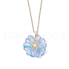 Glass Pendant Necklaces NJEW-MZ00112-04-2