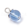 5Pcs Transparent Glass Pendants PALLOY-JF03708-01-4