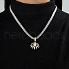Eye Brass White Enamel Pendant Clear Cubic Zirconia Tennis Necklaces JL3544-4