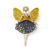 Butterfly Dancer Enamel Pin with Rhinestone JEWB-P016-01G-03-2