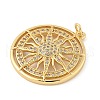 Brass Micro Pave Cubic Zirconia Pendants KK-Z111-02G-2