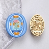 Mother's Day Golden Tone Wax Seal Brass Stamp Head AJEW-G056-03A-1