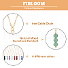 8Pcs 8 Style Natural Mixed Gemstone Round Beaded Pendant Necklaces Set with Iron Cable Chains NJEW-AB00025-3