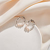 Mother's Day Jewellery Oval Natural Pearl Stud Earrings EJEW-G411-02P-2