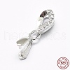 Anti-Tarnish Rhodium Plated 925 Sterling Silver Micro Pave Cubic Zirconia Pendant Bails STER-E053-48P-3