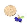 Handmade Polymer Clay Rhinestone Cherry Pendants PALLOY-JF03868-02-2