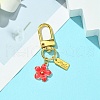 Alloy Enamel Flower Pendant Decorations HJEW-YW00003-3