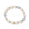 Natural Green Aventurine and White Jade Imitation Morganite Beaded Bracelets for Women BJEW-JB11932-02-2