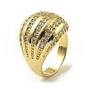 Rack Plating Brass Micro Pave Cubic Zirconia Finger Ring RJEW-H218-03G-1