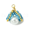 Shell Pearl Beads Glass Pendants PALLOY-MZ00434-05-1