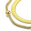 304 Stainless Steel Herringbone & Satellite Chains Double Layer Necklaces BJEW-K257-05G-3