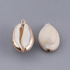 Electroplate Cowrie Shell Pendants X-SSHEL-S261-11-2