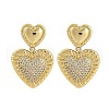 Rack Plating Brass Heart Stud Earrings for Women EJEW-D280-06G-2