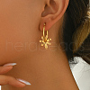 Stylish Stainless Steel Flower Hoop Earrings HY5128-1-1