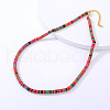 Bohemian Fashion Dyed Synthetic Gemstone Heishi Beaded Necklaces Quality Daily Vacation Accessory for Women RH9551-3