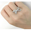 Bowknot Alloy with Crystal Rhinestone Finger Rings for Women FS-WG361F1-01-4