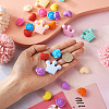 50Pcs 15 Style Food Grade Eco-Friendly Silicone Beads SIL-TA0001-10-6