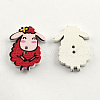 2-Hole Printed Wooden Buttons X-BUTT-R031-108-2