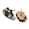 Wood Stud Earrings EJEW-Z054-02F-2