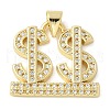 Brass Micro Pave Cubic Zirconia Pendants KK-K298-41G-1