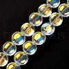 Transparent Electroplate Glass Bead Strands EGLA-P049-01A-AB02-1