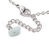 Synthetic Turquoise & Natural Freshwater Pearl Link Anklets AJEW-AN00628-02-4