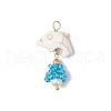 5Pcs Marine Organism Glass Pendants PALLOY-MZ00700-2