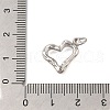 Hollow Heart Rack Plating Brass Pendants Charms KK-I716-15P-3