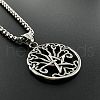 Stainless Steel Hollow Pentagram Tree of Life Pendant Punk Hip-hop Necklaces for Men PH1371-1