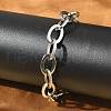 304 Stainless Steel Oval Link Chains Bracelets for Men & Women BJEW-D042-50P-1