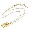 12 Constellation Stainless Steel Tarot Card Engraved Pendant Cable Chain Necklaces PW-WG94DCE-07-1