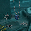   4Pcs 4 Styles Brass Pendant Cabochon Settings KK-PH0010-44P-5