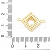 Brass Clear Cubic Zirconia Connector Charms KK-B134-28G-4
