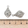 Hollow Out Brass Pendant Rhinestone Settings KK-G532-07P-3