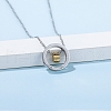 Elegant Stainless Steel Moissanite Ring Love You Pendant Necklaces for Women UI4384-1