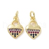 Brass Micro Pave Colorful Cubic Zirconia Charms KK-E068-VF140-2