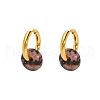 French Vintage Natural Rose Stone Hoop Earrings AC0177-2-1